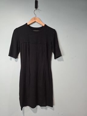 ENZA COSTA Short Sleeve Bodycon Slim Fit Mini Dress M Sexy Made In USA  Black